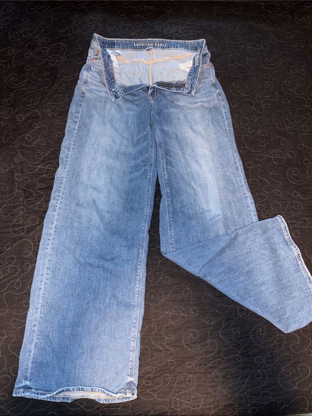 American Eagle Outfitters Light Blue Wide Leg Jeans